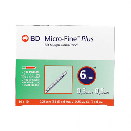 BD Micro-Fine Syringe 0.5ml 6mmx31G 100pcs