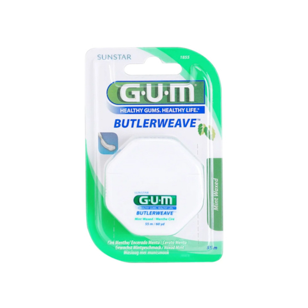 Butler Gum Butlerweave Dental Floss Waxed Mint 55m