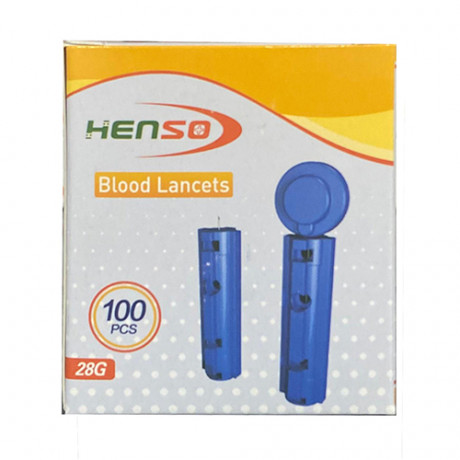 Henso Blood Lancets 28G 100Pcs (Blue)