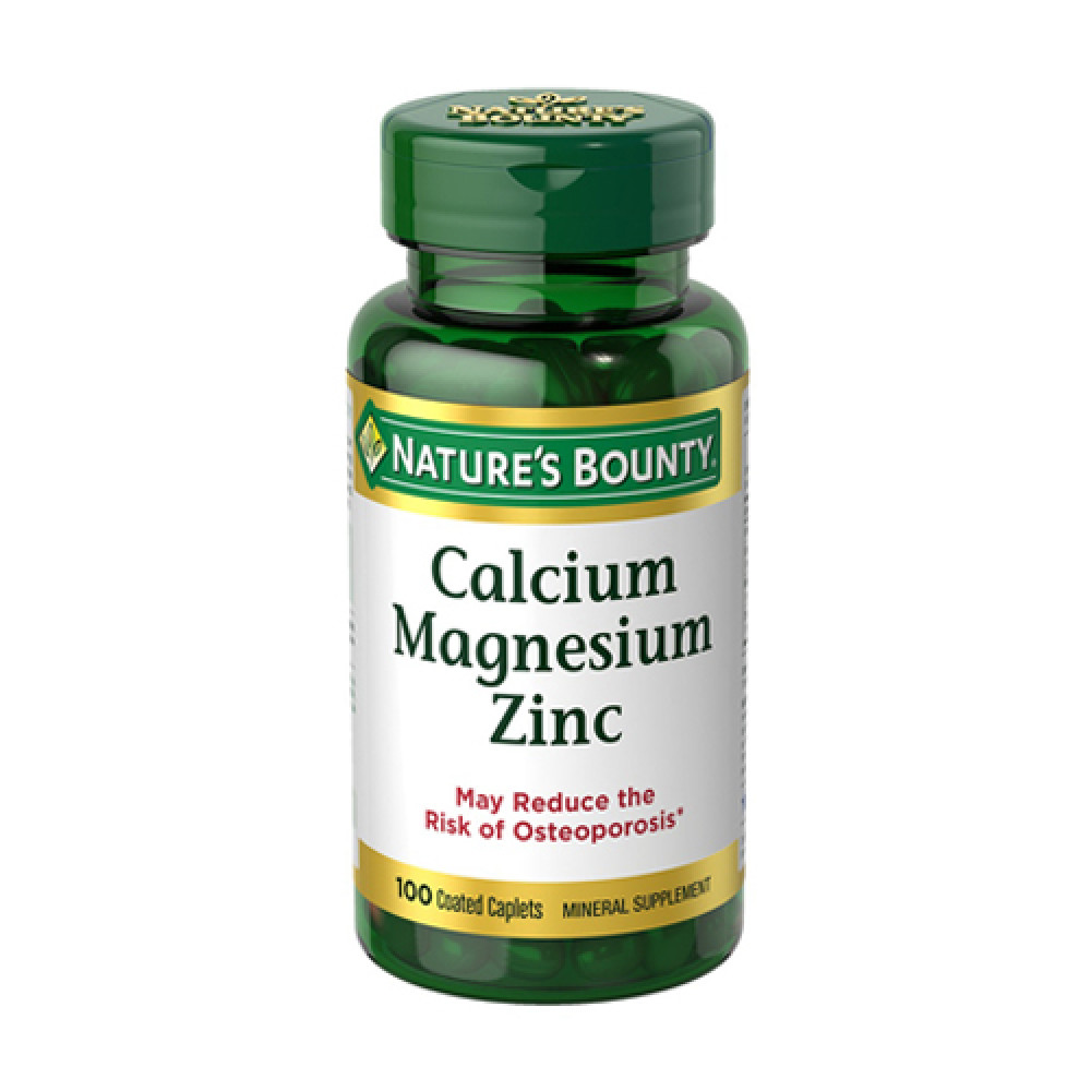 Natures Bounty Cal + Mag + Zinc 100 Caplets