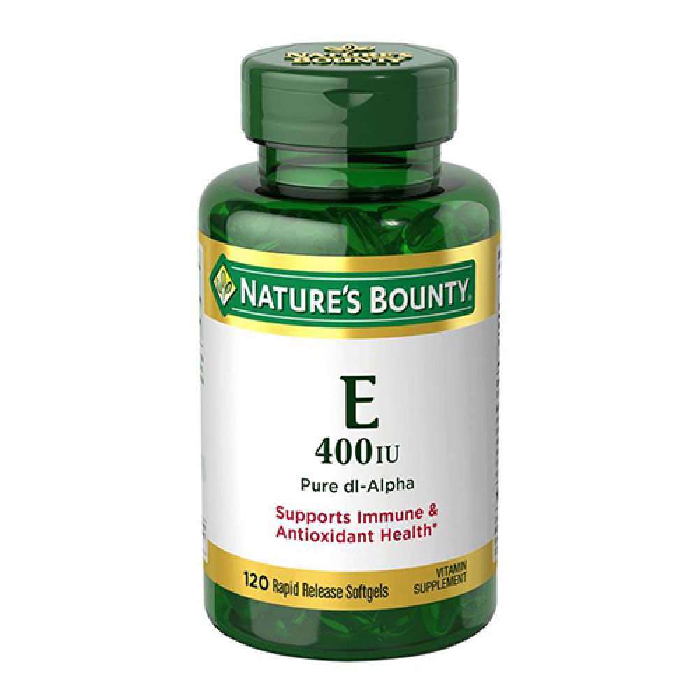 Natures Bounty Vitamin E 180 mg (400 IU) Dl-Alpha 120 Softgels 