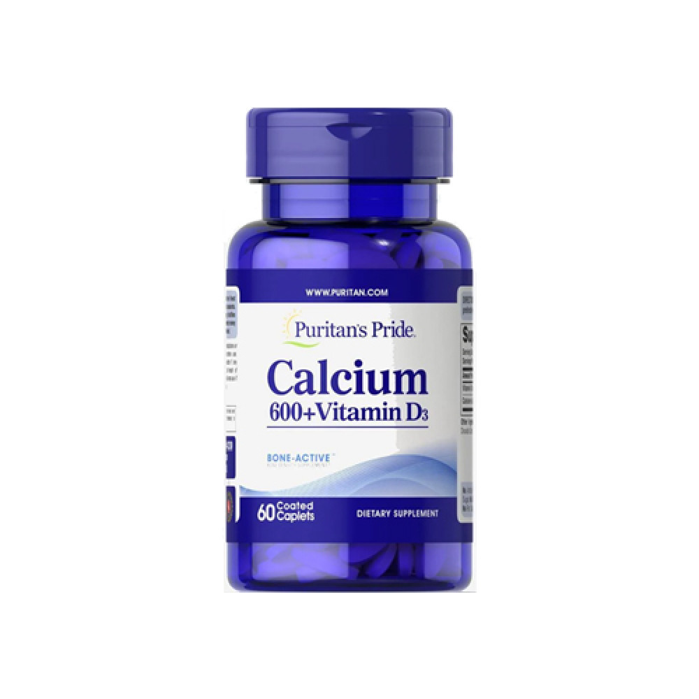 Puritans Pride Calcium 600 + Vit D 60 Caplets