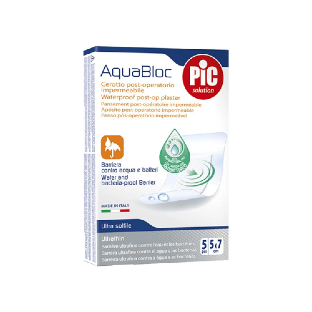Pic AquaBloc sterile waterproof post-op plaster 5 x 7cm (5pcs)