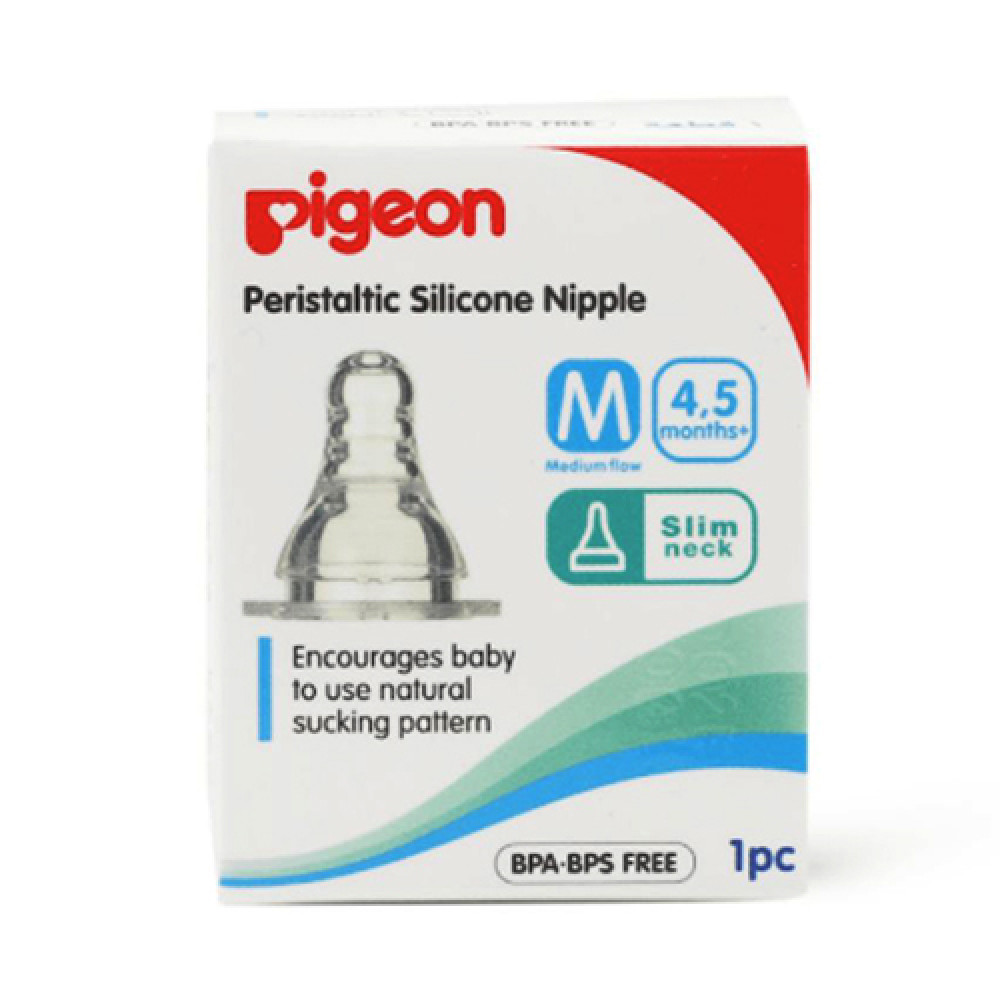 Pigeon Peristaltic Silicone Nipple M 4+Months 1Pc