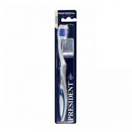 President White Medium Toothbrush