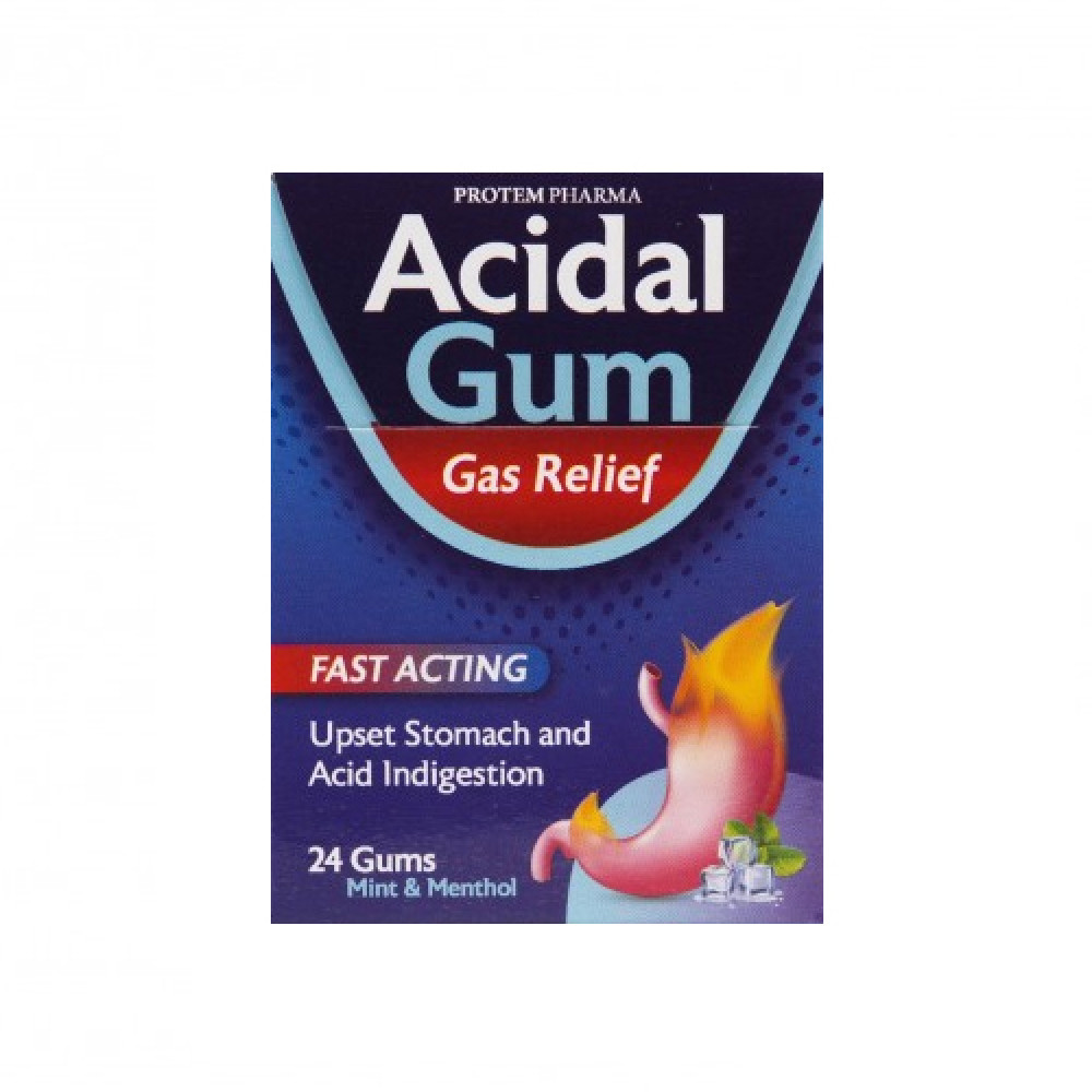 Protem Pharma Acidal Gum Gas Relief 24Gums