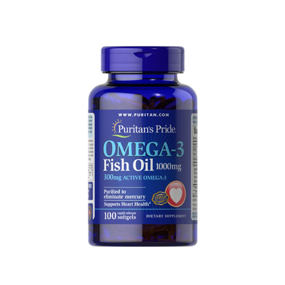 Puritans Pride Omega-3 Fish Oil 1000mg 100 Softgels