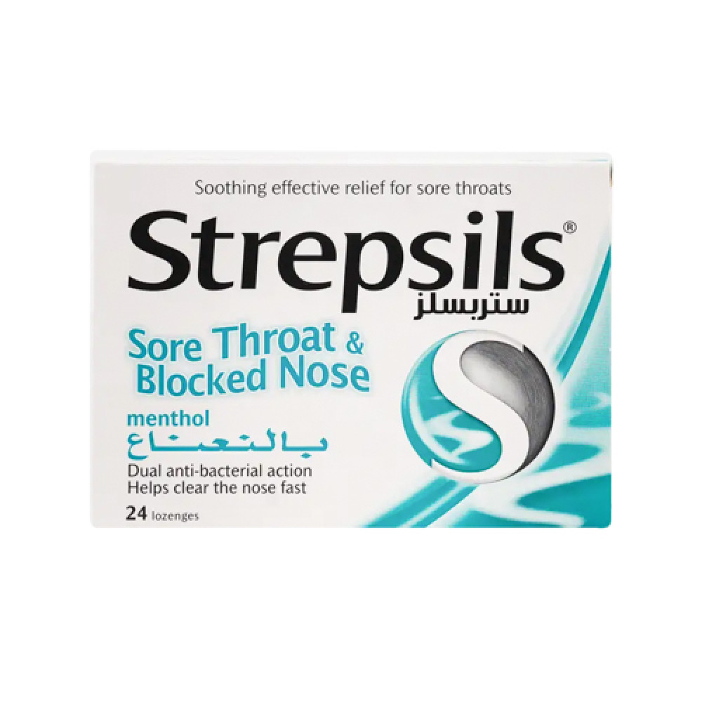 Strepsils Menthol Sore Throat & Blocked Nose 24 Lozenges