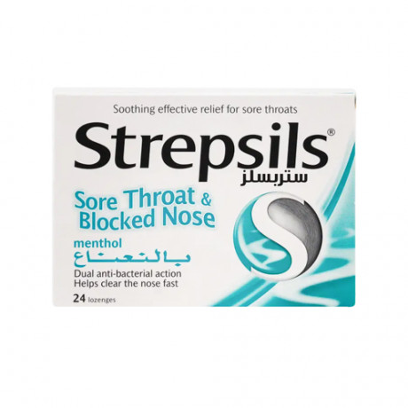Strepsils Menthol Sore Throat & Blocked Nose 24 Lozenges