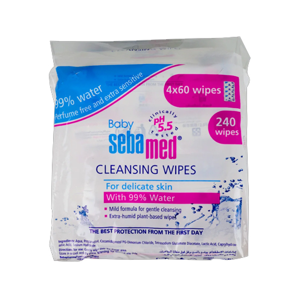 Sebamed Baby Cleansing Wipes With 99% Water 4x60pc